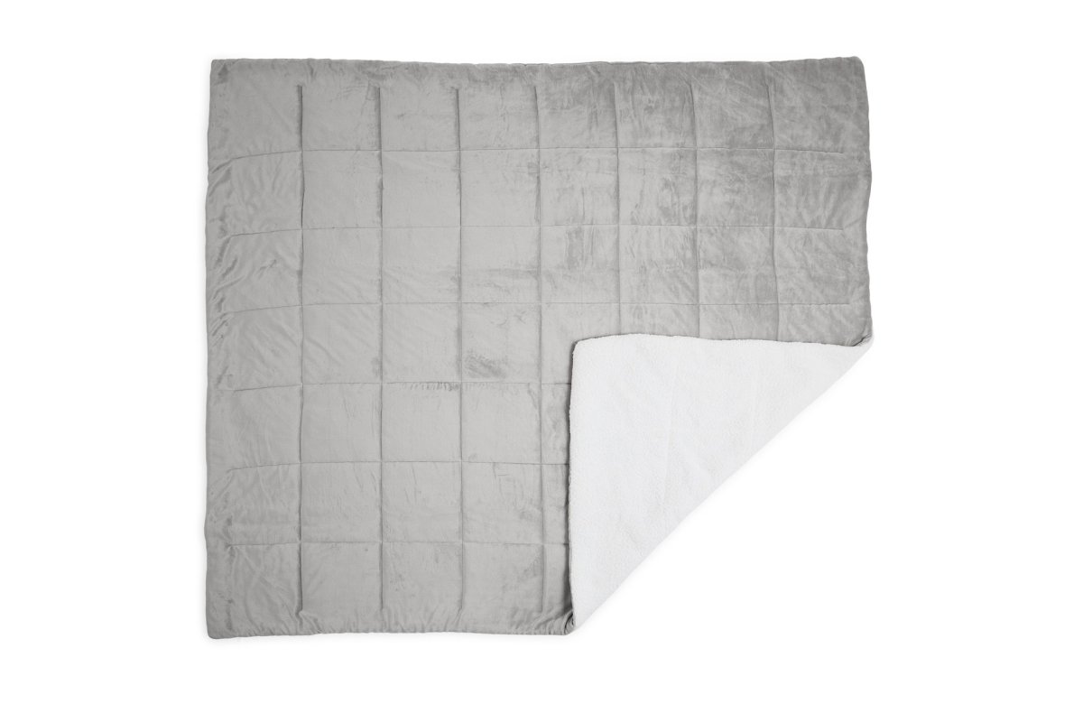 2-zijdige luxe sherpa deken – Lichtgrijs – 240 x 220 cm - Afbeelding 7